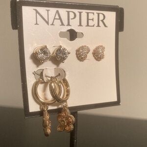 Napier Gold and Silver Earring Trio